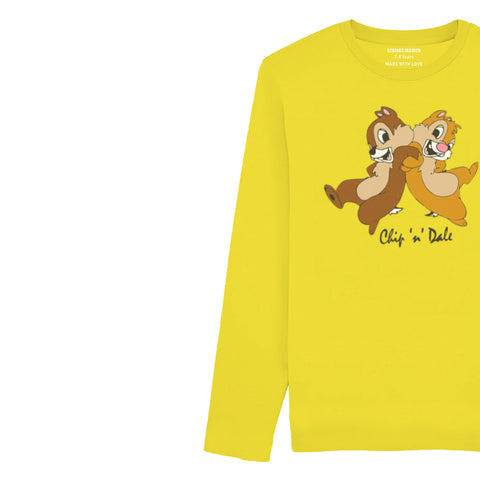 CHIP & DALE JUNIOR BLAZING YELLOW COLOR GIRLS LONG SLEEVE T.SHIRT