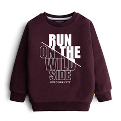 DIGITAL RUN OUT PRINTED Maroon Color Boys Long Sleeve Sweat-Shirt