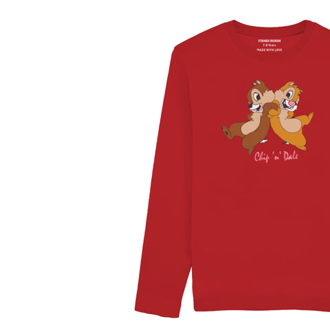 CHIP & DALE JUNIOR FEIRY RED COLOR GIRLS LONG SLEEVE T-SHIRT