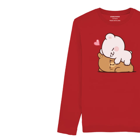 MILK & MOCHA JUNIOR FEIRY RED COLOR GIRLS LONG SLEEVE T-SHIRT