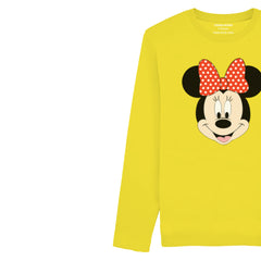 DIGITAL PRINTED MINNIE JUNIOR BLAZING YELLOW COLOR GIRLS LONG SLEEVE T.SHIRT