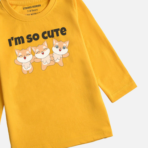 Digital Printed I'm Cute Junior Long Sleeve T.Shirt