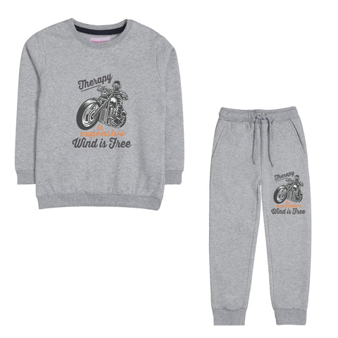 THERAPY JUNIOR BOY GREY HEADER TRACK SUIT