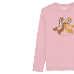DIGITAL PRINTED CHIP & DALE JUNIOR TICKLED PINK PINK COLOR GIRLS LONG SLEEVE T.SHIRT