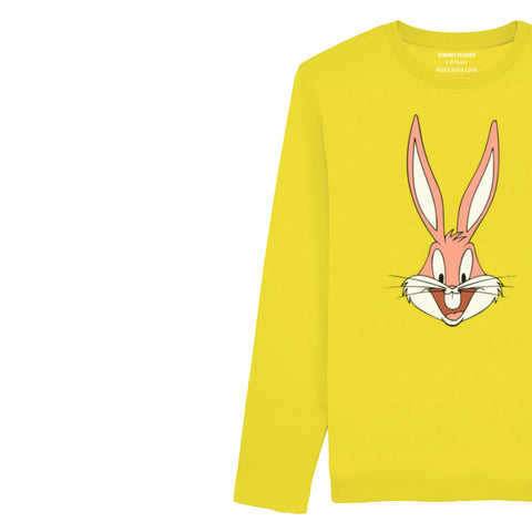 DIGITAL PRINTED BUG BUNNY JUNIOR BLAZING YELLOW COLOR GIRLS LONG SLEEVE T.SHIRT