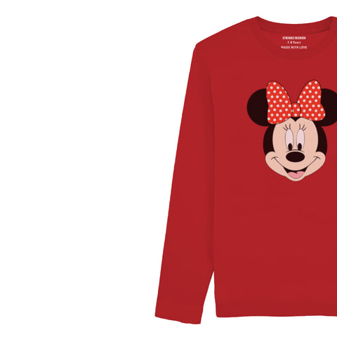 MINNIE JUNIOR FEIRY RED COLOR GIRLS LONG SLEEVE T-SHIRT