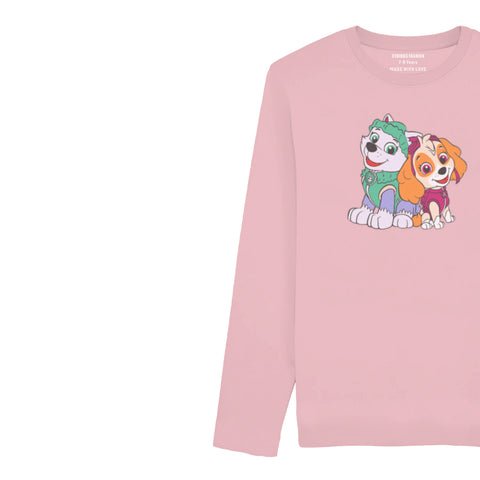 DIGITAL PRINTED PAW JUNIOR TICKLED PINK COLOR GIRLS LONG SLEEVE T.SHIRT