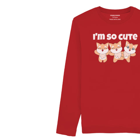 I’M CUTE JUNIOR FEIRY RED COLOR GIRLS LONG SLEEVE T-SHIRT
