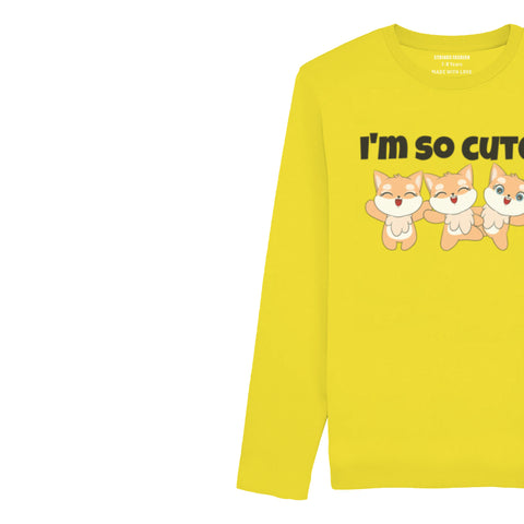 I’M CUTE JUNIOR BLAZING YELLOW COLOR GIRLS LONG SLEEVE T.SHIRT