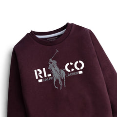 DIGITAL POLO PRINTED Maroon Color Boys Long Sleeve Sweat-Shirt