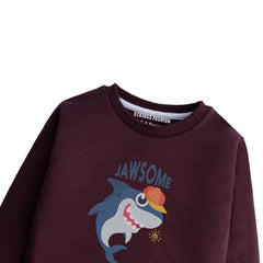 JAWSOME JUNIOR MEHROON COLOR BOYS LONG SLEEVE SWEAT-SHIRT