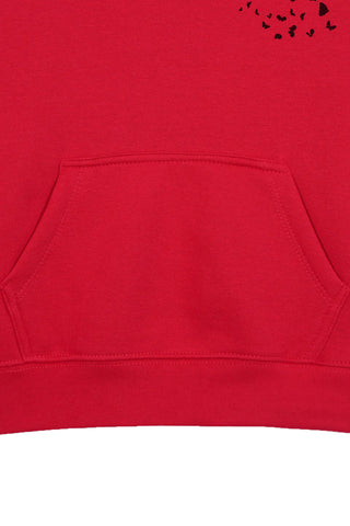 BUTTERFLIES RED GIRLS FLEECE HOODIE