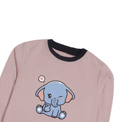ELEPHANT JUNIOR PINK HEADER COLOR GIRLS LONG SLEEVE SWEAT-SHIRT
