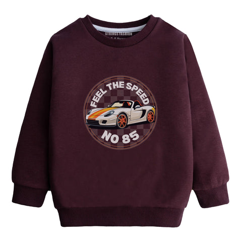FEEL THE SPEED JUNIOR MEHROON COLOR BOYS LONG SLEEVE SWEAT-SHIRT