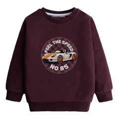 FEEL THE SPEED JUNIOR MEHROON COLOR BOYS LONG SLEEVE SWEAT-SHIRT