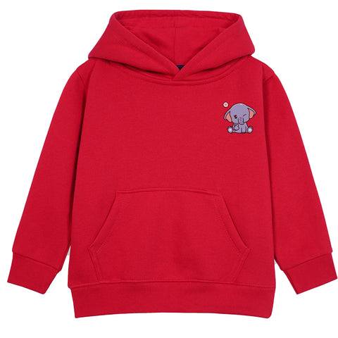 BABY ELEPHANT RED GIRLS HOODIE