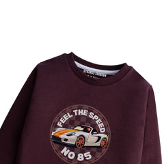 FEEL THE SPEED JUNIOR MEHROON COLOR BOYS LONG SLEEVE SWEAT-SHIRT