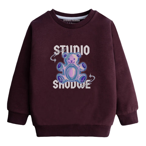 Studio Shodwe junior Maroon Color Boys Long Sleeve Sweat-Shirt