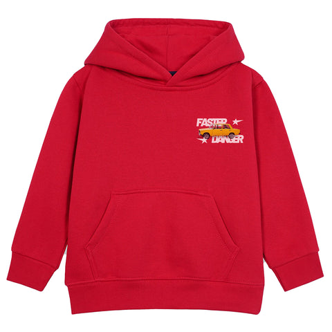 FASTER DANGER RED BOYS FLEECE HOODIE