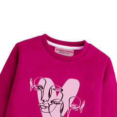 HEART RED GIRLS LONG SLEEVE SWEAT-SHIRT