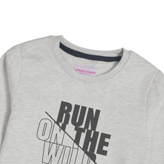 RUN ON THE WILD SIDE OATMEAL BOYS LONG SLEEVE SWEAT-SHIRT