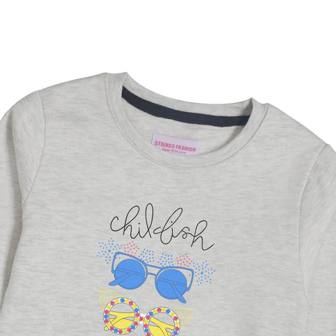 CHILLUM GIRLS OATMEAL SHADE FLEECE SWEAT-SHIRT