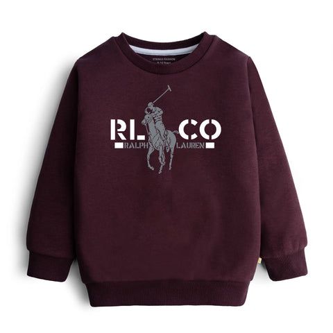 DIGITAL POLO PRINTED Maroon Color Boys Long Sleeve Sweat-Shirt
