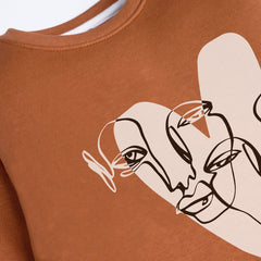 HEART LIGHT BROWN GIRLS LONG SLEEVE SWEAT-SHIRT
