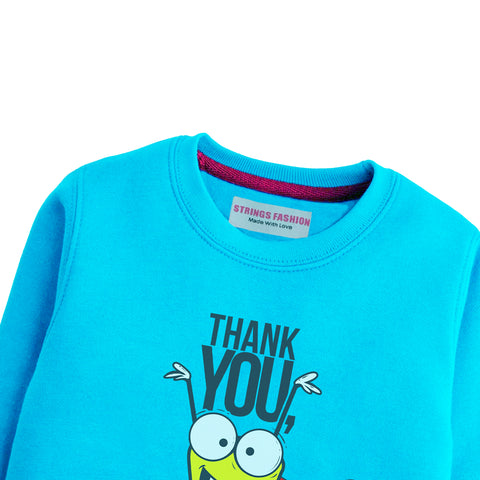 THANK YOU SKY BLUE COLOR BOYS TERYY FABRIC SWEAT-SHIRT