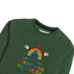 EVERY THING WILL BE OK SWEAT-SHIRT ARMY COLOR