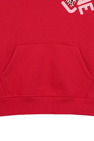 LOVE RED GIRLS FLEECE HOODIE