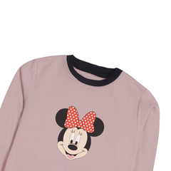 MINNIE JUNIOR PINK HEADER COLOR GIRLS LONG SLEEVE SWEAT-SHIRT