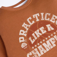 CHAMPION LIGHT BROWN COLOR BOYS LONG SLEEVE SWEAT-SHIRT