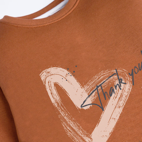 THANK YOU LIGHT BROWN GIRLS LONG SLEEVE SWEAT-SHIRT
