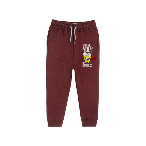 THANK YOU JUNIOR BOY BURGUNDY FLEECE TRACK SUIT