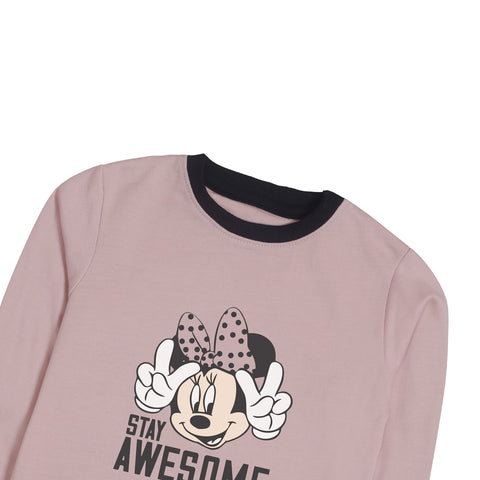 AWESOME JUNIOR PINK HEADER COLOR GIRLS LONG SLEEVE SWEAT-SHIRT