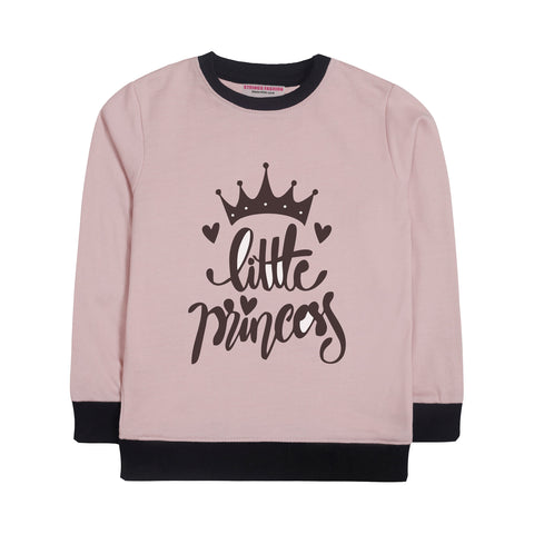 LITTLE PRINCESS PINK GIRLS LONG SLEEVE SWEAT-SHIRT