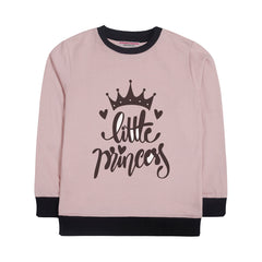 LITTLE PRINCESS PINK GIRLS LONG SLEEVE SWEAT-SHIRT