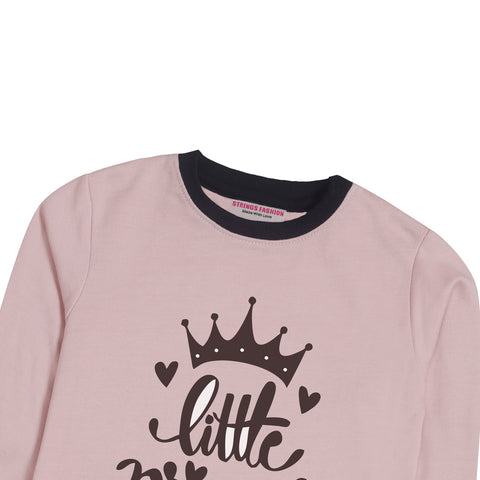 LITTLE PRINCESS PINK GIRLS LONG SLEEVE SWEAT-SHIRT