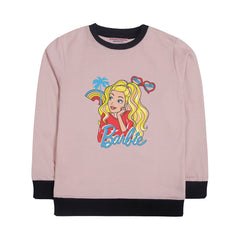 BARBIE PINK GIRLS LONG SLEEVE SWEAT-SHIRT
