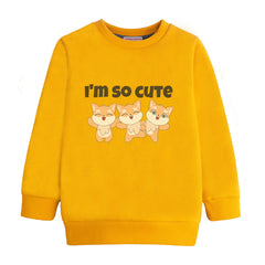 I'M SO CUTE GIRLS ORANGE SHADE FLEECE SWEAT SHIRT