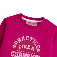 CHAMPION RED COLOR BOYS LONG SLEEVE SWEAT-SHIRT