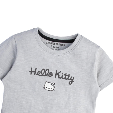 GREY PRINTED HELLO KITTY GIRLS T.SHIRT