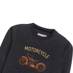 Motorcycle Charcoal Boys Long Sleeve Sweat-Shirt