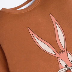 BUNNY LIGHT BROWN GIRLS LONG SLEEVE SWEAT-SHIRT