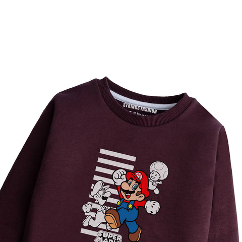SUPER MARIO MEHOON COLOR BOYS LONG SLEEVE SWEAT-SHIRT