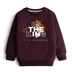 DIGITAL I 'M THE KING PRINTED Maroon Color Boys Long Sleeve Sweat-Shirt