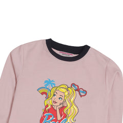BARBIE PINK GIRLS LONG SLEEVE SWEAT-SHIRT