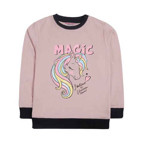 MAGIC PINK GIRLS LONG SLEEVE SWEAT-SHIRT