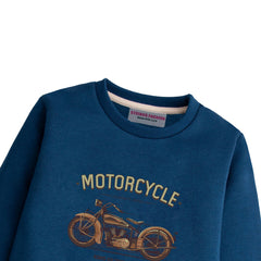 MOTORCYCLE NAVY BOYS LONG SLEEVE SWEAT-SHIRT